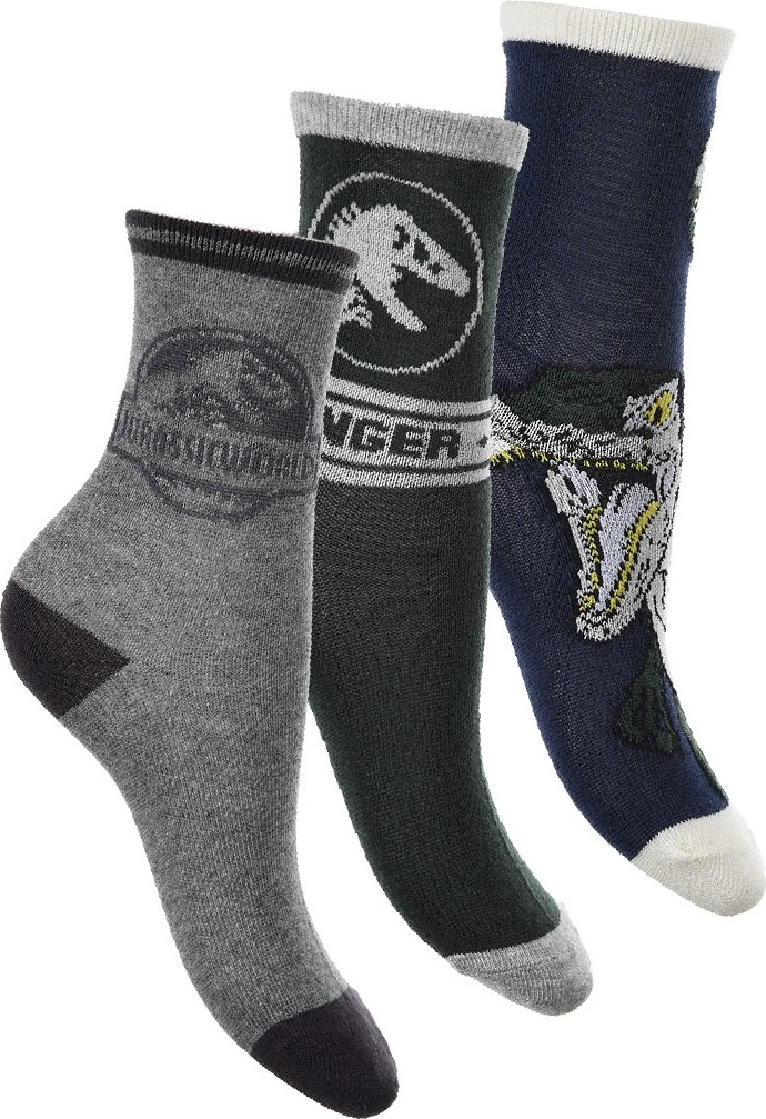Set ponožiek Jurassic World - sivá/čierna/modrá Veľkosť: 23/26