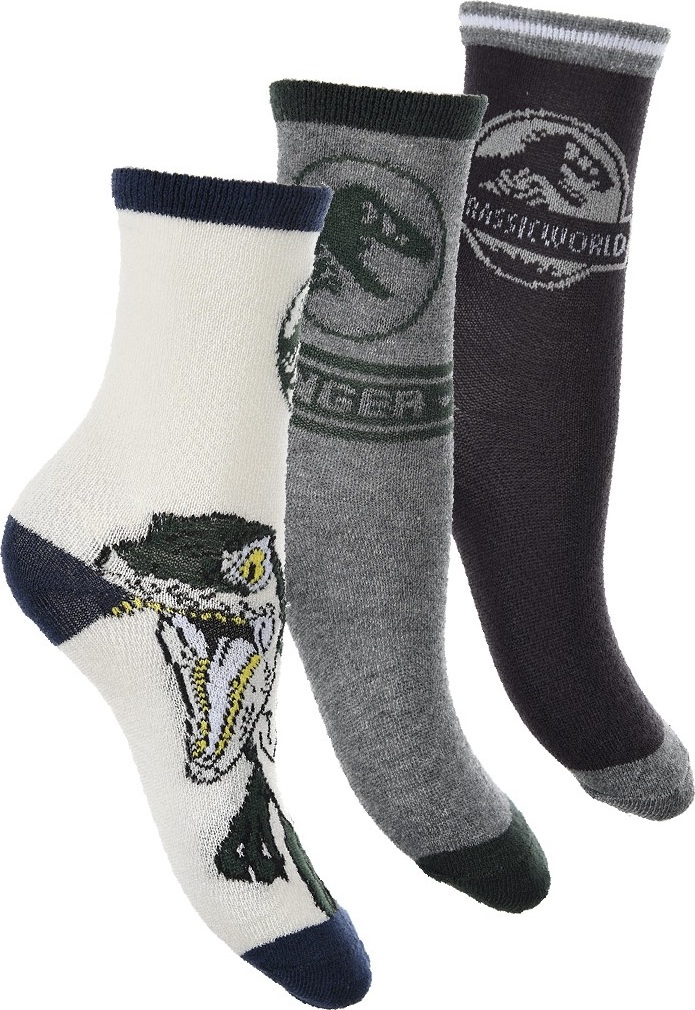 Set ponožiek Jurassic World - biela/sivá/čierna Veľkosť: 23/26