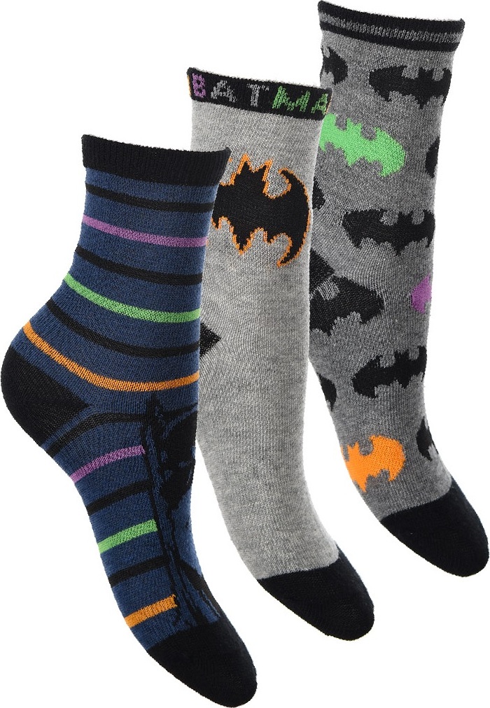 Chlapčenské ponožky Batman - modrá/sivá/sivá Veľkosť: 23/26