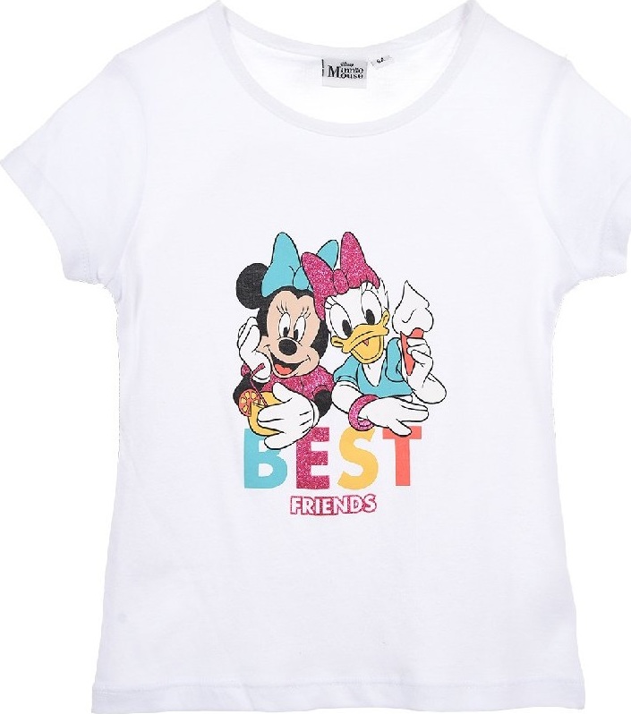 Biele dievčenské tričko s potlačou Minnie Mouse Disney Veľkosť: 128