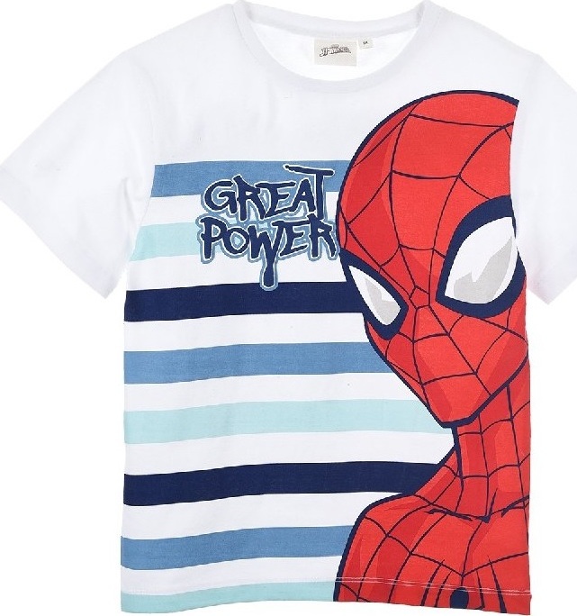 Biele chlapčenské tričko s potlačou Spider-Man Veľkosť: 128