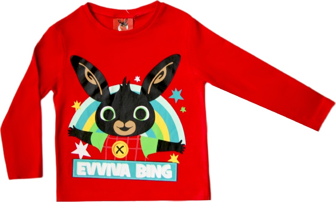 Červené chlapčenské tričko s dlhým rukávom Bing Veľkosť: 110