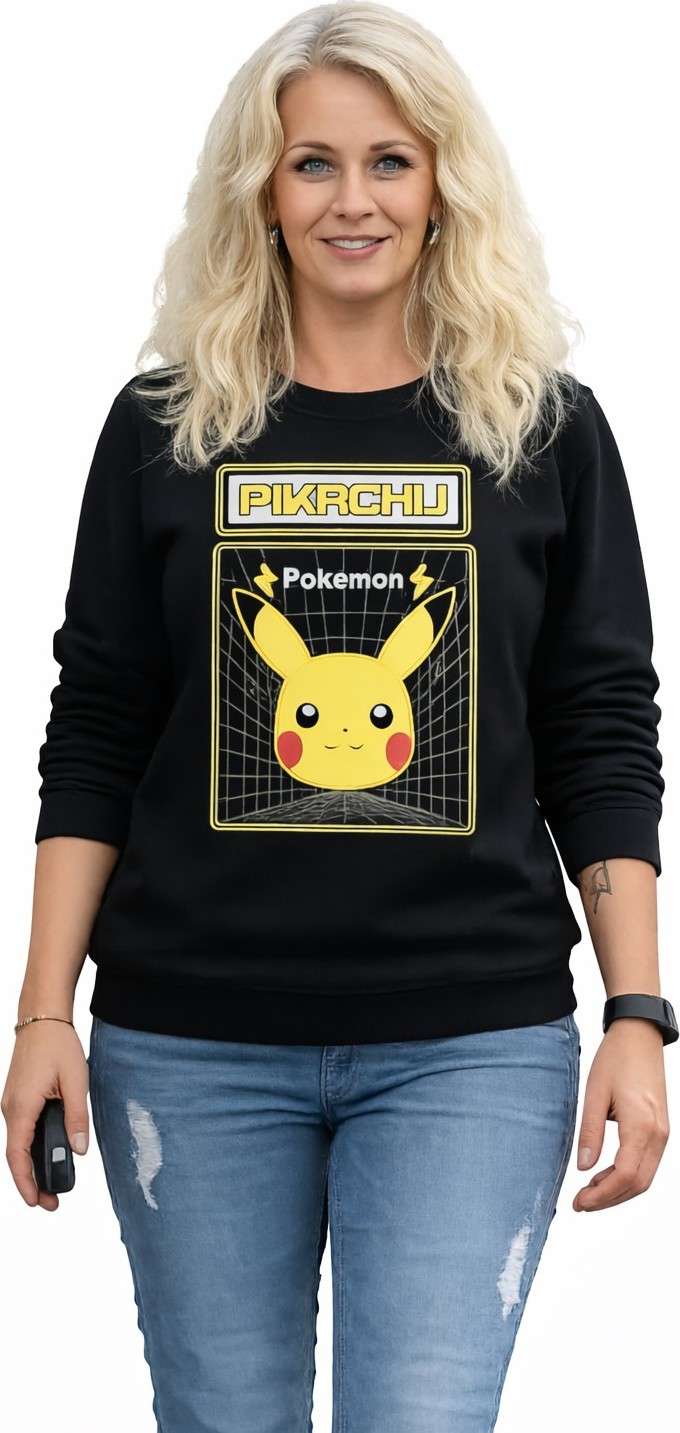 Čierna dámska mikina Pikachu Pokemon Veľkosť: L