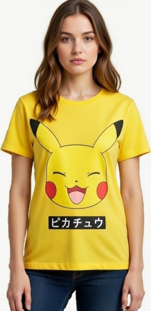 Žlté dámske tričko Pokemon Pikachu Veľkosť: M