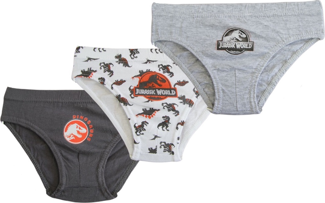 Trojbalenie chlapčenských slipov Jurassic World - šedá/biela/sivá Veľkosť: 92/98