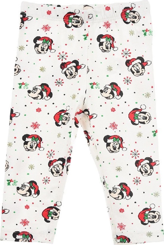 Biele dievčenské vianočné legínky Minnie Mouse Veľkosť: 67