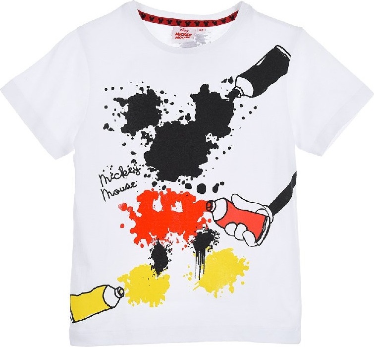 Biele tričko s krátkym rukávom Mickey Mouse Disney Veľkosť: 98