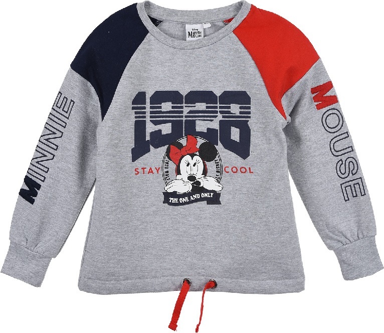 Sivá dievčenská športová mikina Minnie Mouse Veľkosť: 98