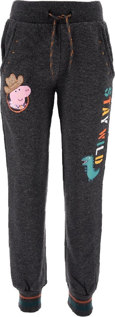 Tmavosivé velúrové tepláky Peppa George Veľkosť: 98