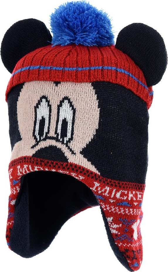 Čierno-červená zimná čiapka v tvare Mickey Mouse Veľkosť: 50