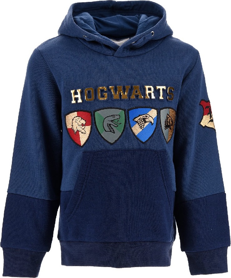 Modrá mikina Harry Potter s kapucňou a klokaním vreckom Veľkosť: 116