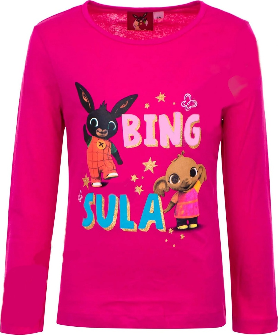 Tmavoružové tričko s dlhým rukávom Bing Veľkosť: 110