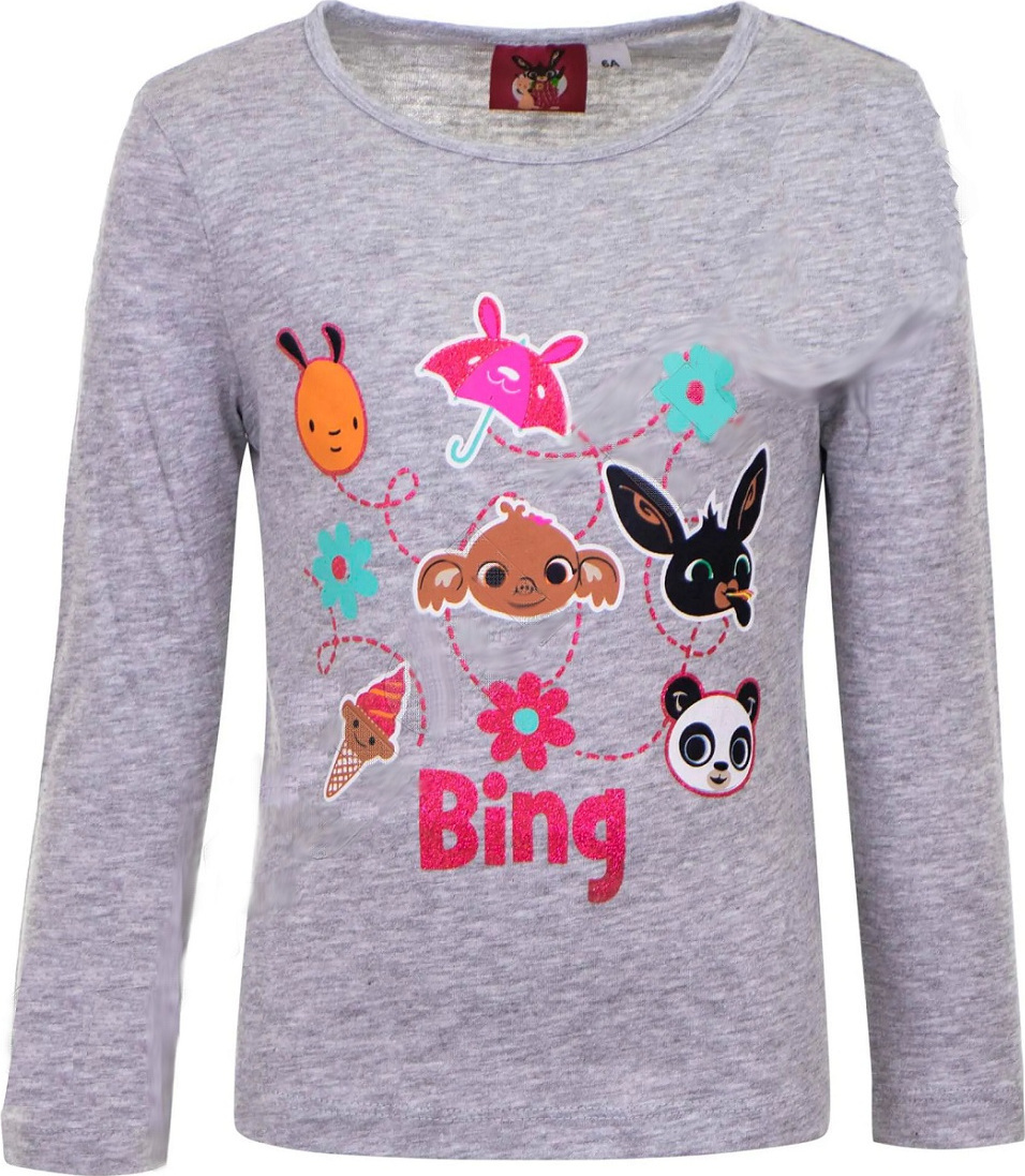 Šedé tričko s dlhým rukávom Bing Veľkosť: 116