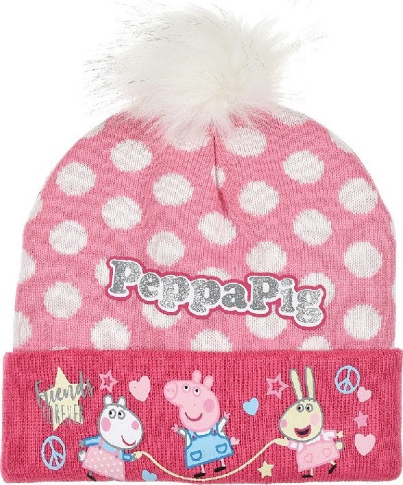 Ružová čiapka s bielymi bodkami Peppa Pig Veľkosť: 54