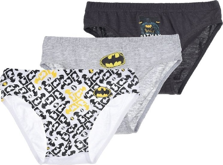 Súprava troch slipov Batman - šedá/čierna/biela Veľkosť: 116/128