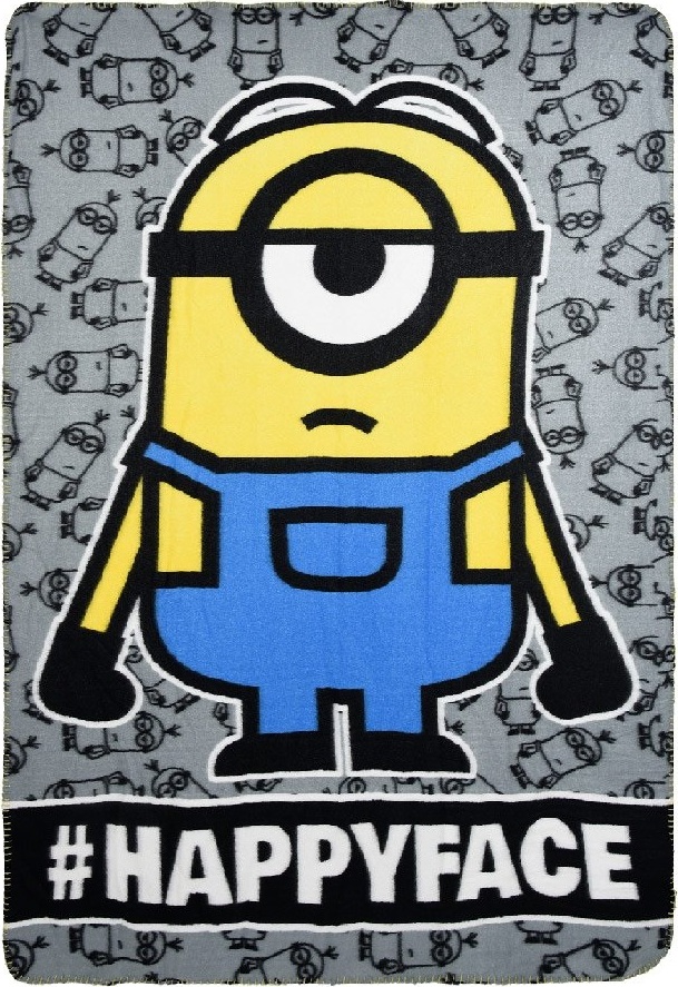 Fleecová deka Minions 100x150 cm - šedá Veľkosť: ONE SIZE