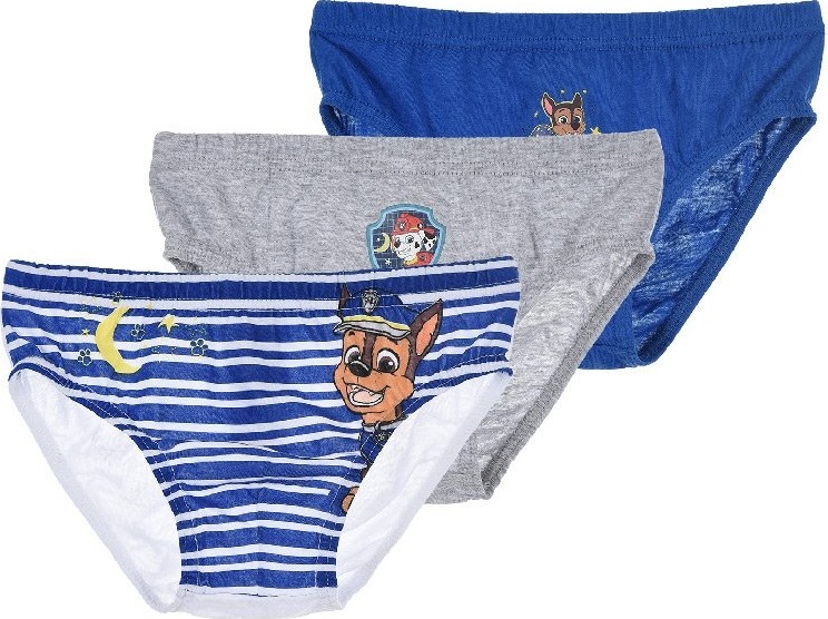 Set 3ks chlapčenských slipov Paw Patrol - modrá / sivá / bielo-modrá Veľkosť: 116/128