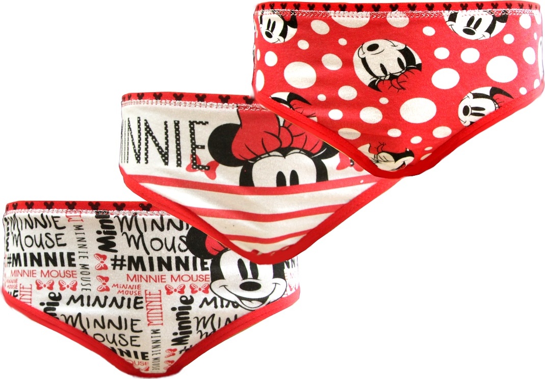 Bielo-červená sada nohavičiek Minnie Mouse - 3ks Veľkosť: 104/110