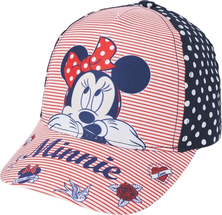 Minnie Mouse modrá dievčenská šiltovka s bodkami Veľkosť: 48