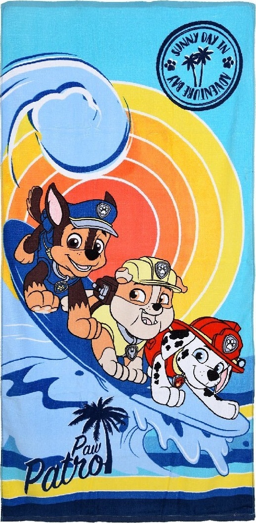 Paw Patrol Chase Marshall Rubble modrá osuška Veľkosť: ONE SIZE