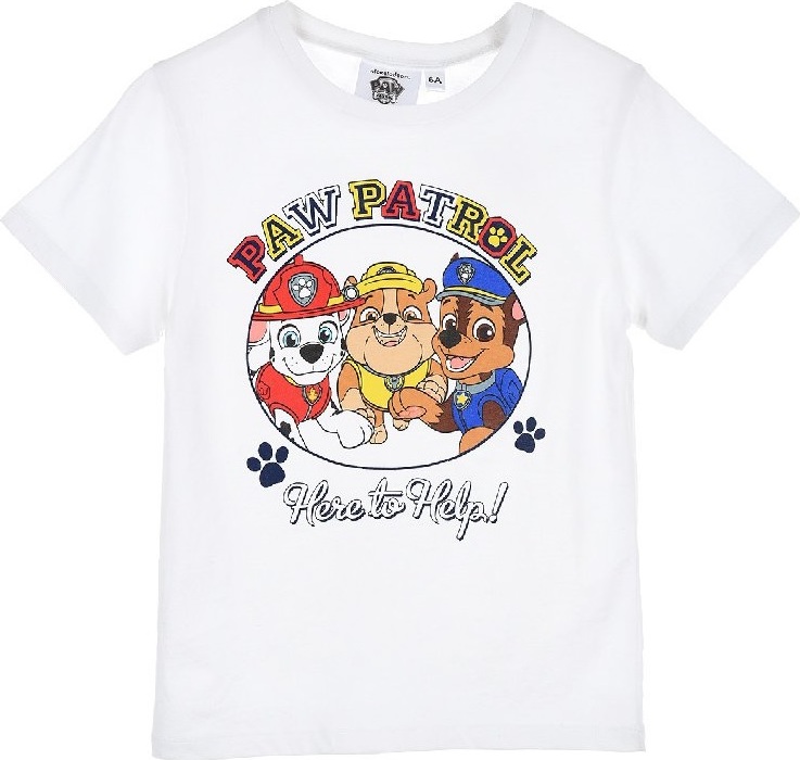 Biele chlapčenské tričko Paw Patrol Veľkosť: 102