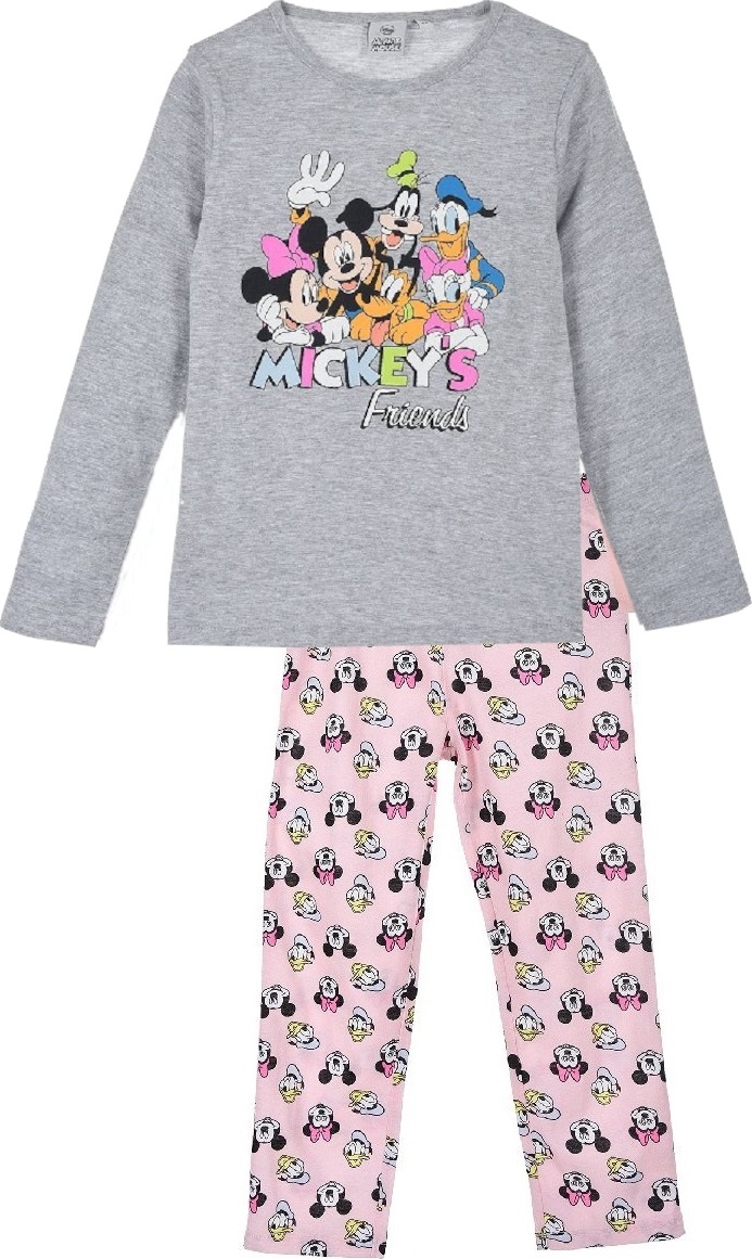 Šedo-ružové dievčenské pyžamo Minnie Mouse Veľkosť: 128