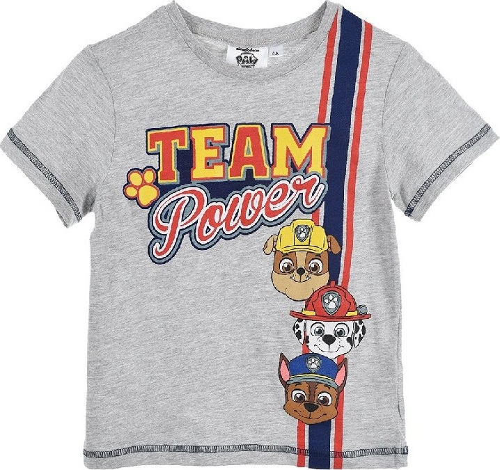 Paw Patrol Marshall Chase Rubble šedé chlapčenské tričko Veľkosť: 110