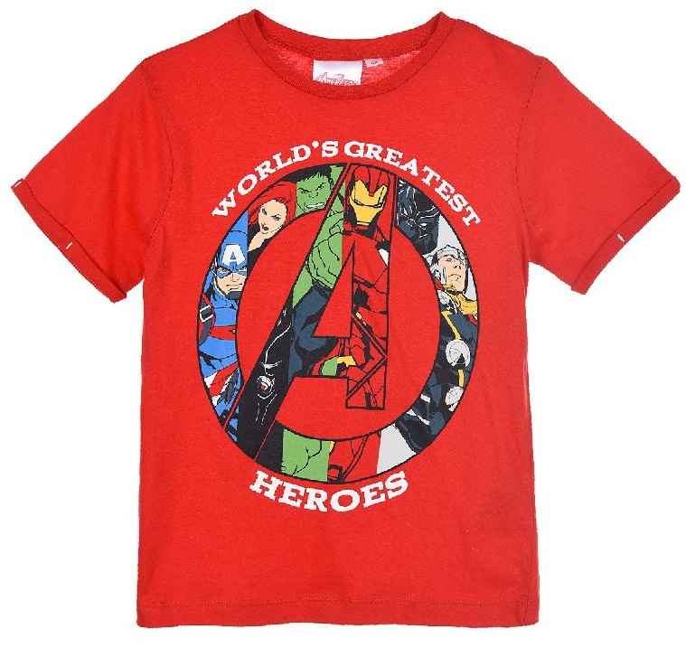 Červené chlapčenské tričko Avengers Marvel Veľkosť: 104