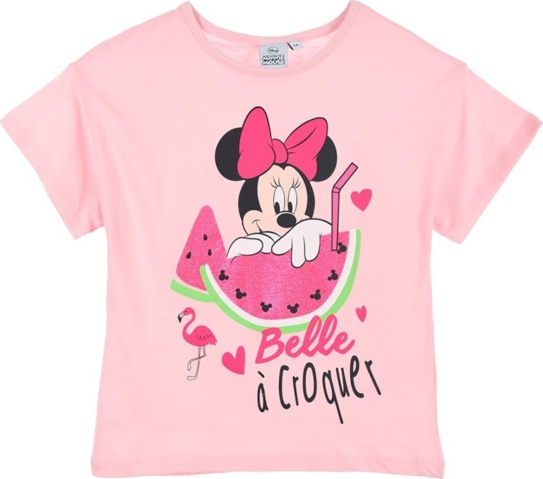 Svetloružové dievčenské tričko Minnie Mouse Veľkosť: 104