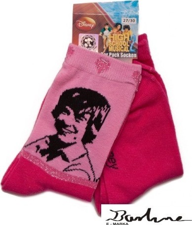 súprava 2 ks dievčenských ponožiek High School Musical Veľkosť: 35/38