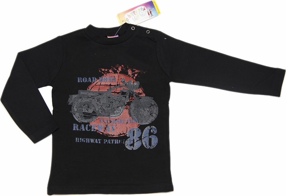 Chlapčenské čierne tričko s motorkou Veľkosť: 80