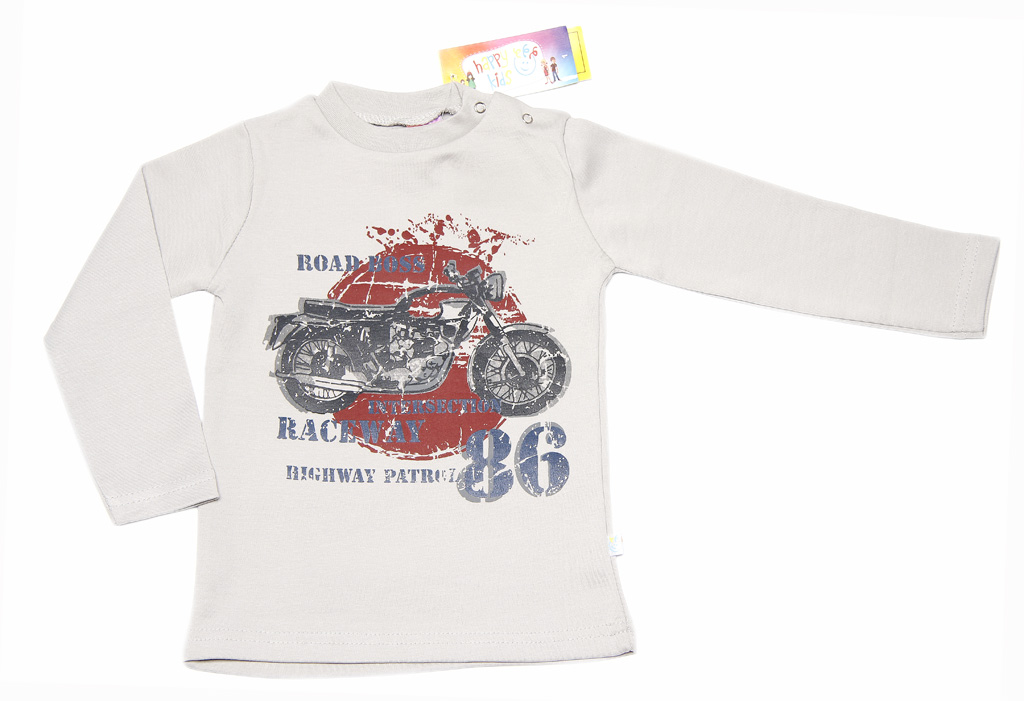 Chlapčenské smotanové tričko s motorkou Veľkosť: 80