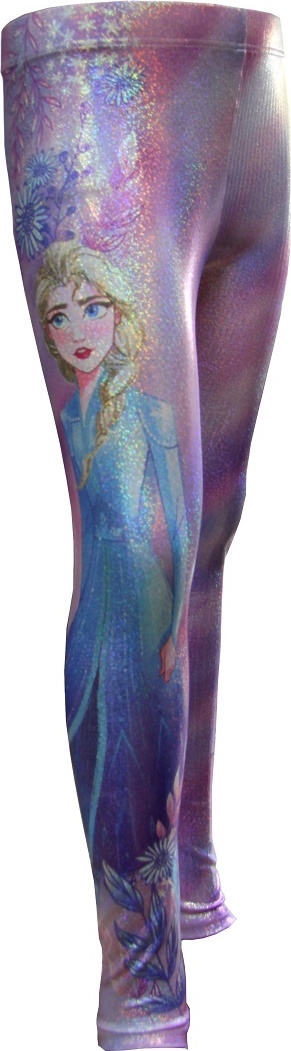 Elsa Frozen 2 fialové lesklé dievčenské legíny Veľkosť: 98/104