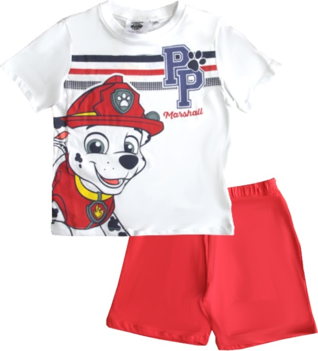 Paw Patrol Marshall červeno-biele chlapčenské pyžamo Veľkosť: 94