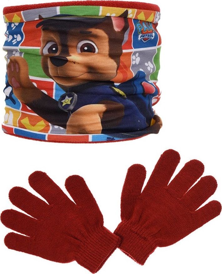 Červená chlapčenská sada nákrčníku a rukavíc Paw Patrol Veľkosť: ONE SIZE