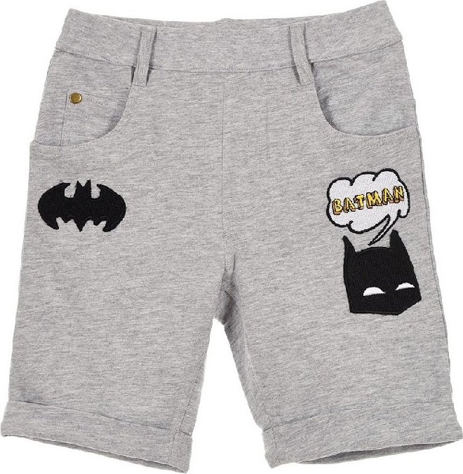 Sivé chlapčenské šortky s Batmanom Veľkosť: 104