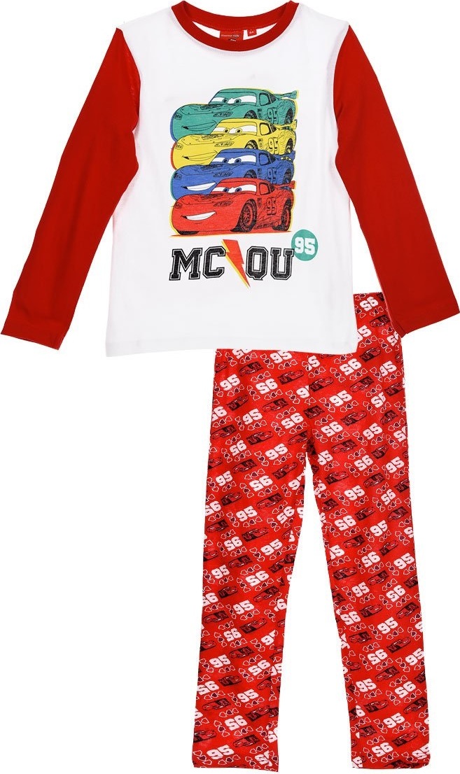 Cars červeno-biele chlapčenské pyžamo Veľkosť: 98