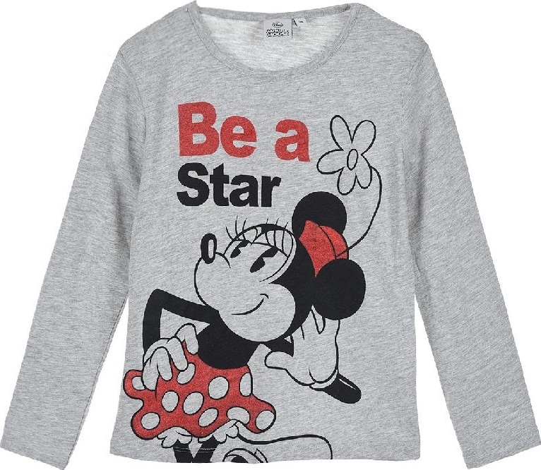 Disney Minnie Mouse dievčenské sivé tričko s dlhými rukávmi Veľkosť: 128