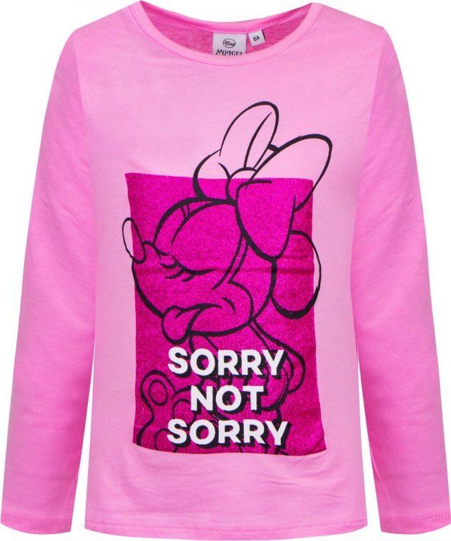 Minnie Mouse svetloružové dievčenské tričko s dlhými rukávmi Veľkosť: 98