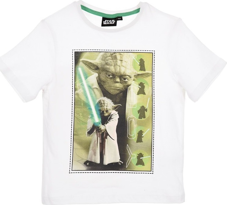Star Wars Yoda biele chlapčenské tričko s krátkym rukávom Veľkosť: 104