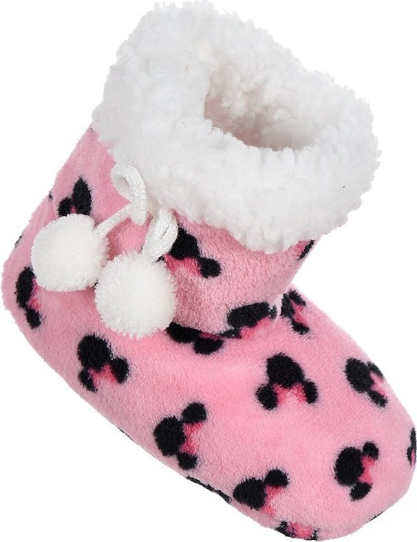 Minnie Mouse ružové chlpaté papuče Veľkosť: 29/30