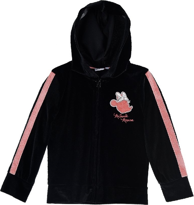 Minnie Mouse čierna velúrová dievčenská mikina Veľkosť: 104