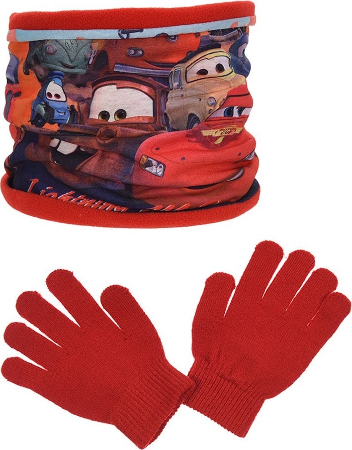 Disney Cars červený nákrčník + rukavice Veľkosť: ONE SIZE