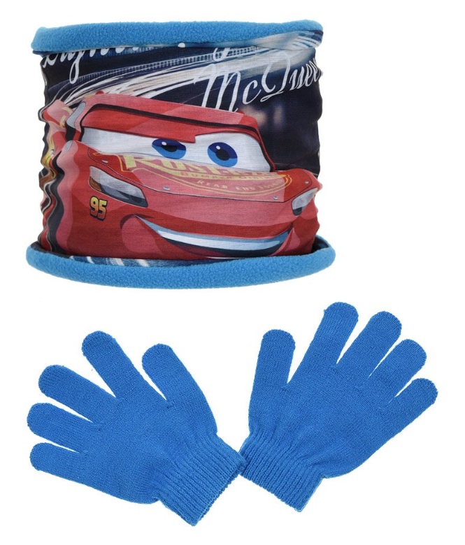 Disney Cars modrý nákrčník + rukavice Veľkosť: ONE SIZE
