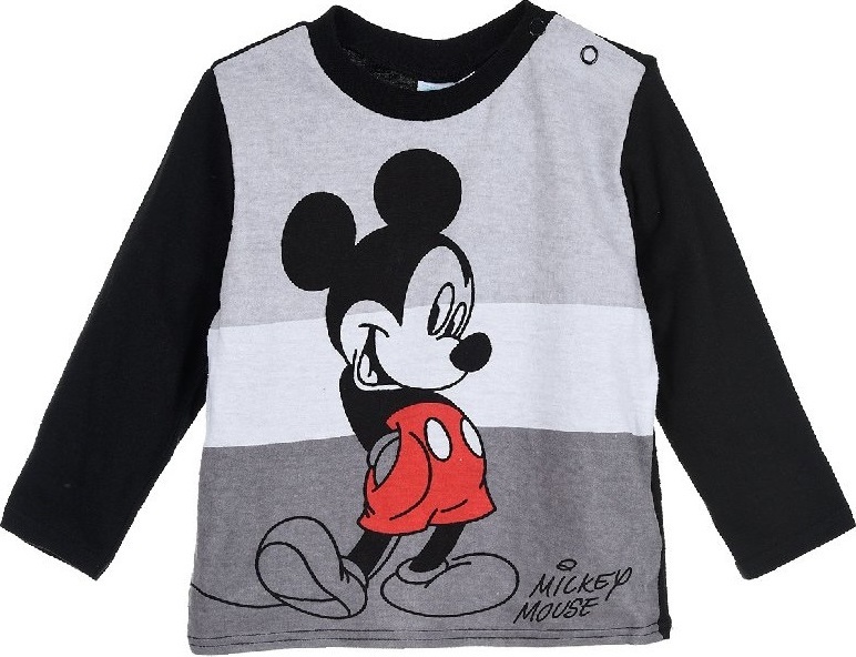 Mickey Mouse čierne chlapčenské tričko s dlhým rukávom 0C2102C5000067 Veľkosť: 67