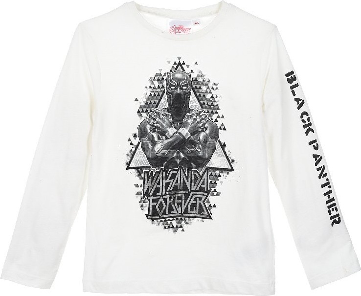 Čierny Panter - Biele chlapčenské tričko s dlhým rukávom Veľkosť: 104