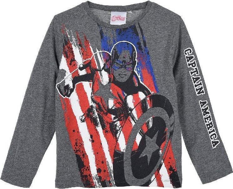 Kapitán Amerika - sivé chlapčenské tričko Veľkosť: 104