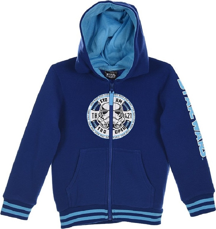 Star Wars - modrá chlapčenská mikina so zipsom Veľkosť: 104