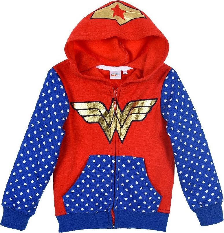 Super Hero Girls - Červeno-modrá dievčenská mikina Veľkosť: 98