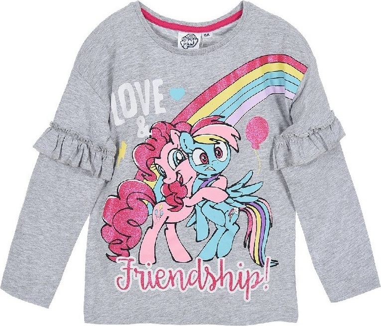 My Little Pony - Sivé dievčenské tričko s volánikmi Veľkosť: 98